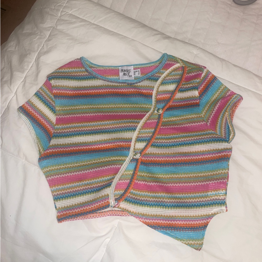 Striped Cutout Top